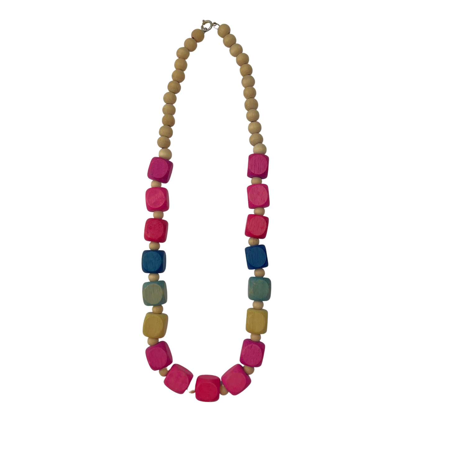 Colorful Wooden Beaded Necklace.
