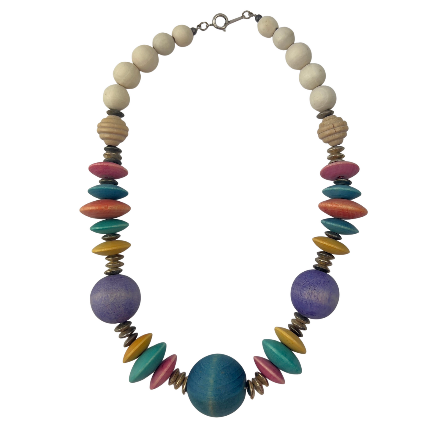 Colorful Round Wodden Beaded Necklace