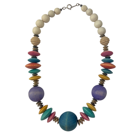 Colorful Round Wodden Beaded Necklace