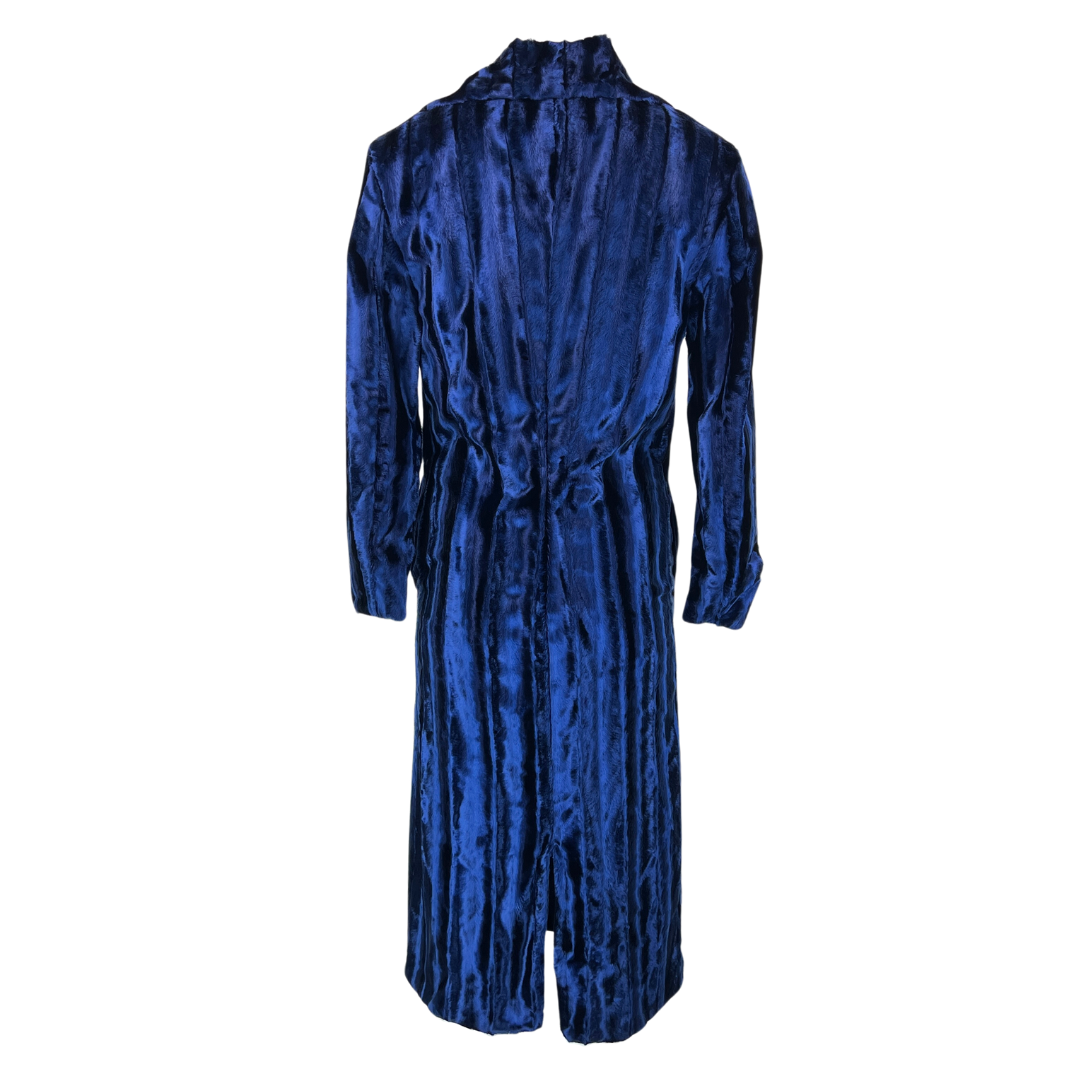 Unreal Fur Navy Velvet Coat