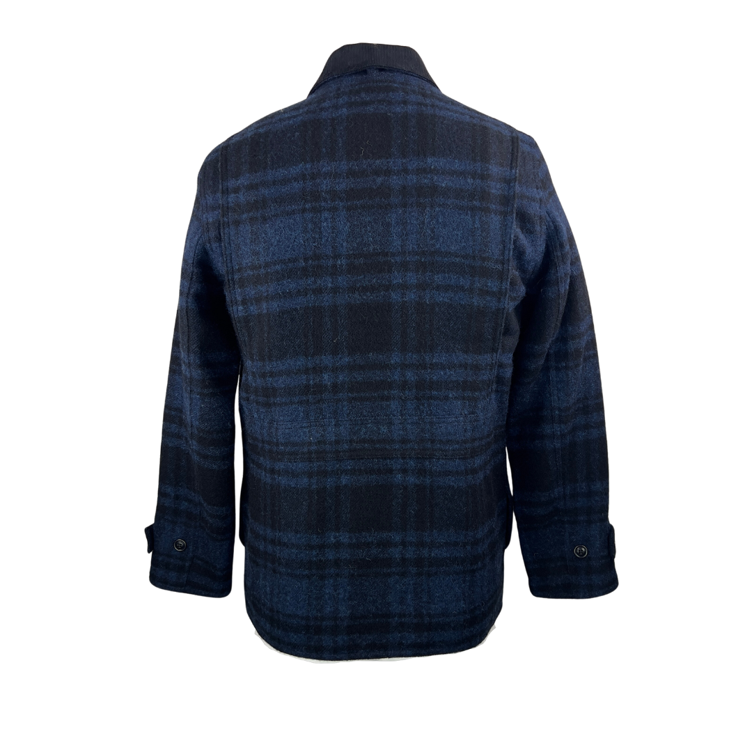 Navy Plaid Wool J. Crew Jacket with Lining