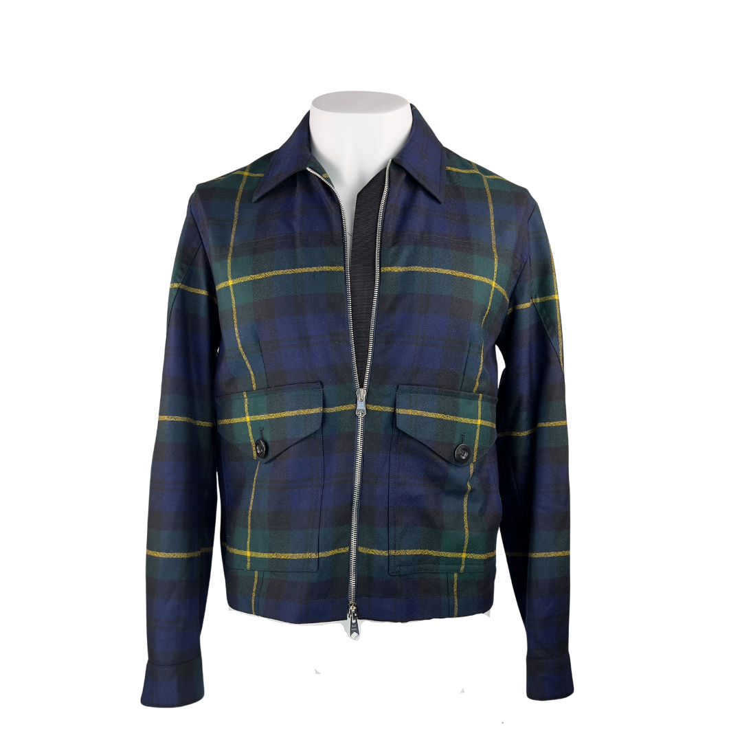 Paul Smith Navy Plaid Cotton Jacket