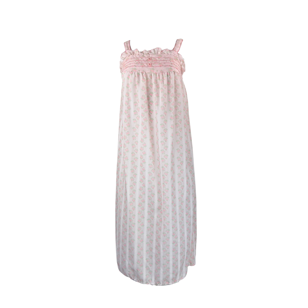 Floral Cotton Nightgown with Rouched Bust