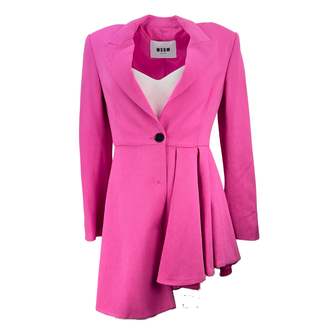 MSGM Pink Blazer with Asymetrical Skirt Hemline