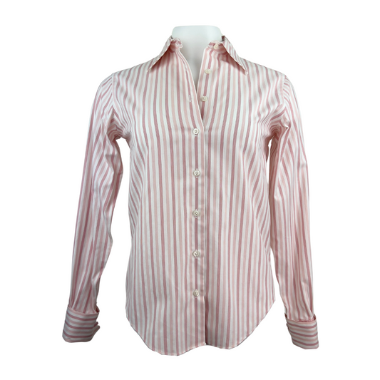 Pink and White Stripe Cotton Dress Shirt
