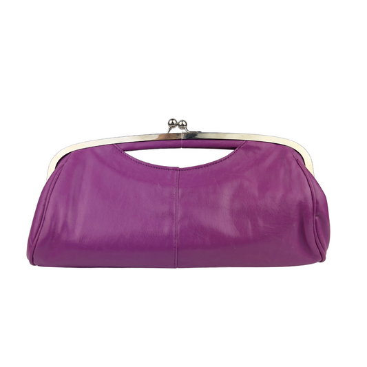 Purple Leather Clutch