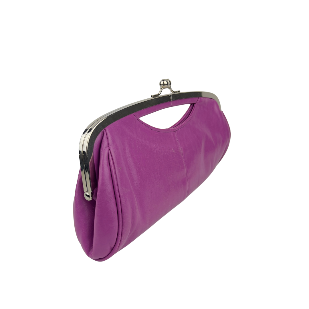 Purple Leather Clutch