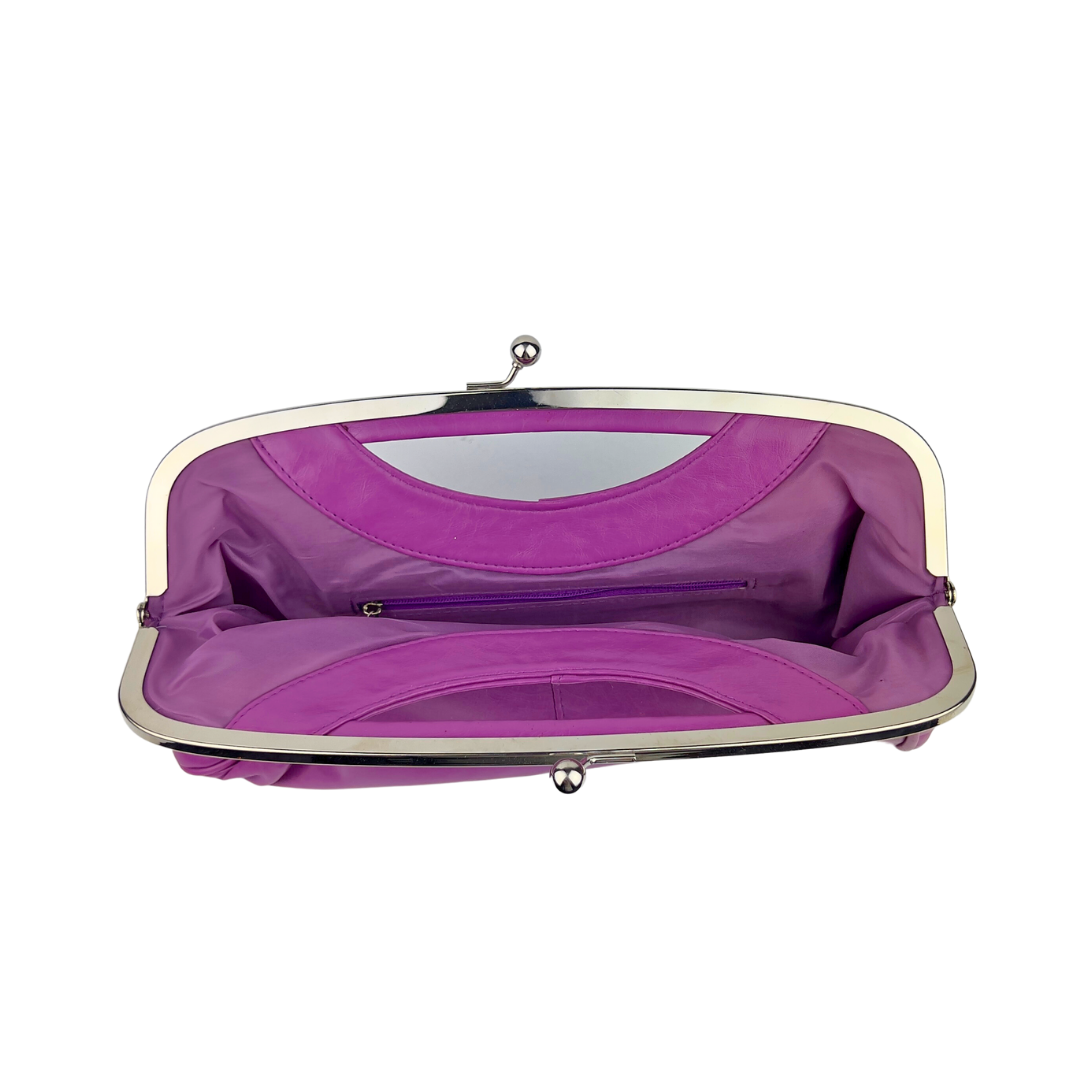 Purple Leather Clutch