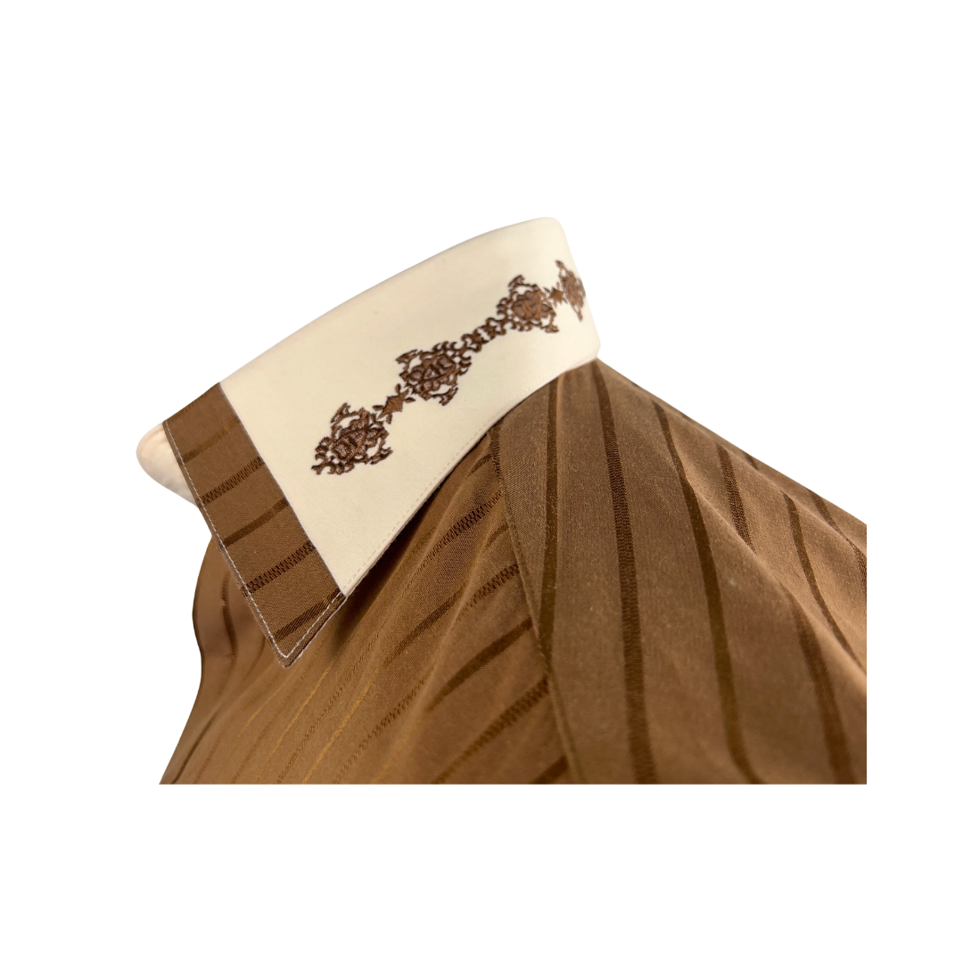 RHJ Monogram Brown and Cream Dress Shirt