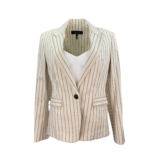 Beige Pinstripe Rag & Bone Blazer