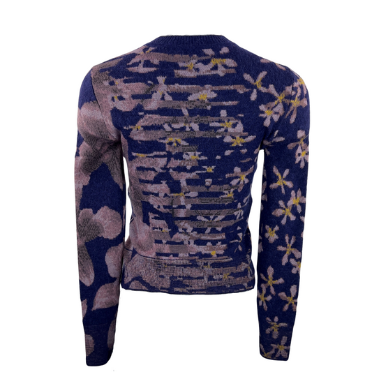 Rag & Bone Purple Sweater with Abstract Daisies