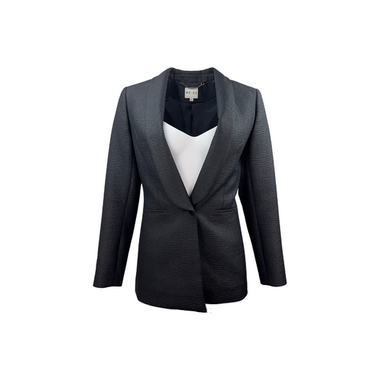 Reiss Textured Black Tuxedo Blazer