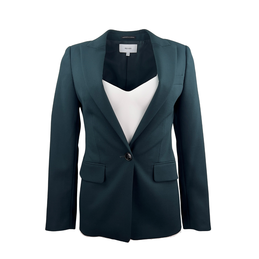 Reiss Forest Green Blazer with Notched Lapel