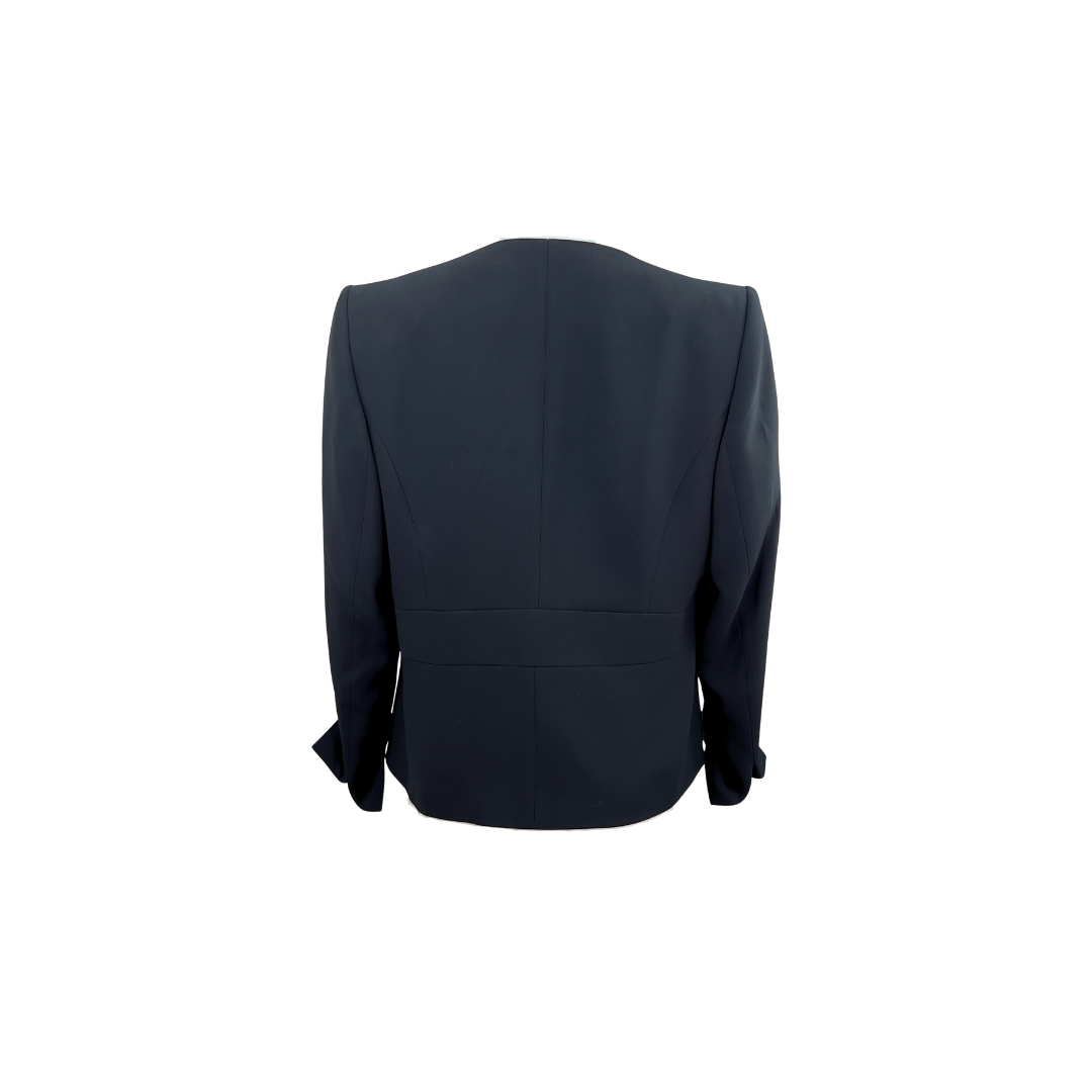 Basler Black Blazer with Ribbon Flowers