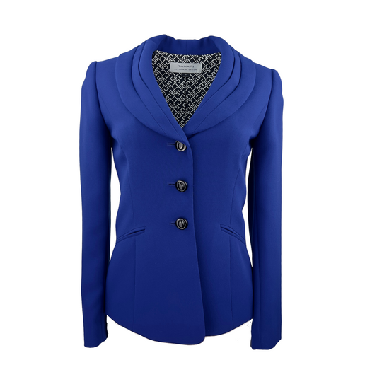 Tahari Royal Blue Blazer with Round Lapel