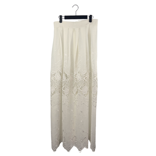 Sheer Cream Lace Maxi Skirt
