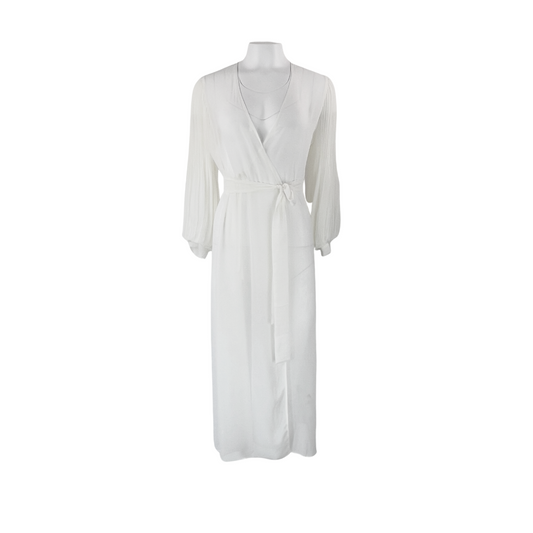 Sheer Full Length Dressing Gown with Pleated Sleeves