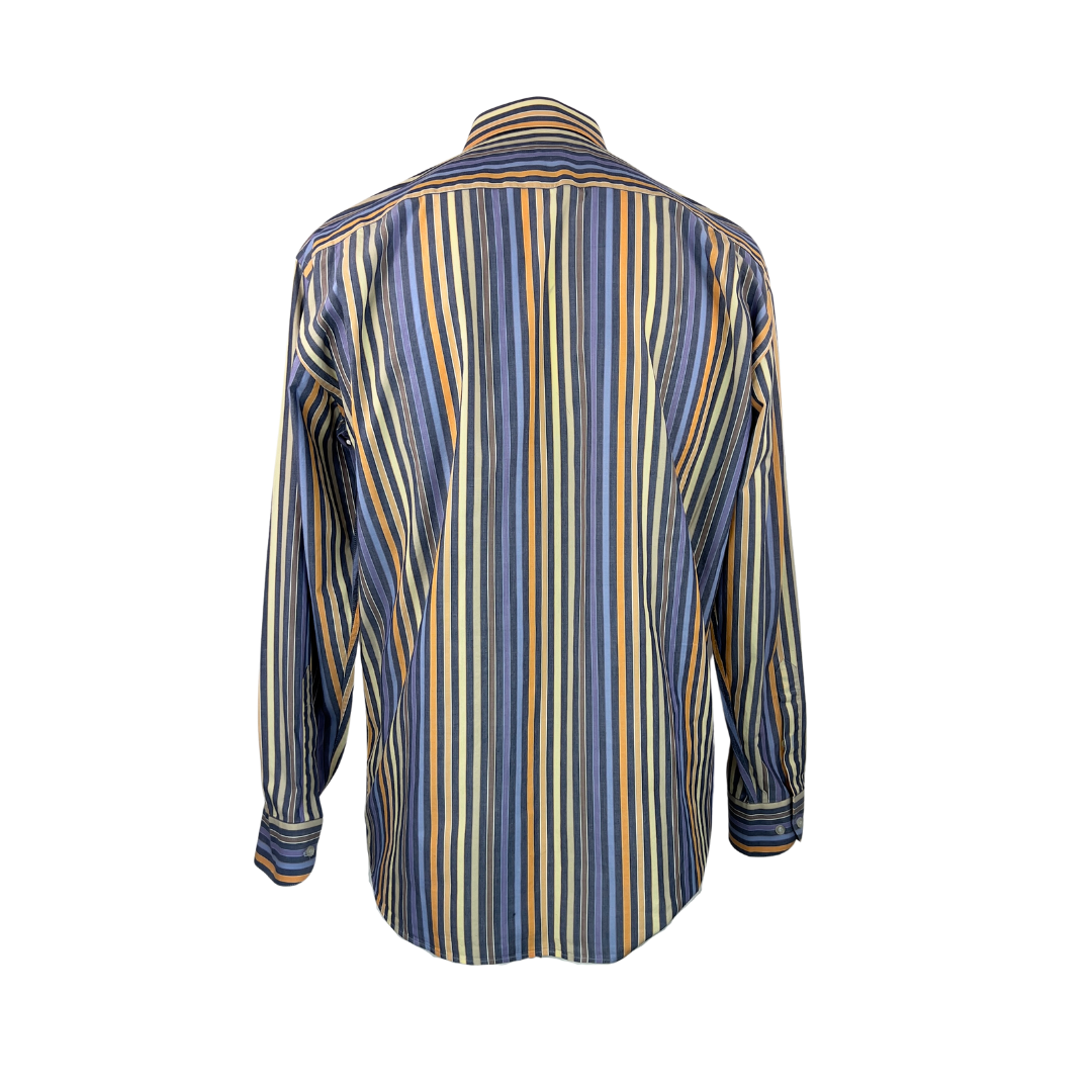 St. Croix Orange, Blue and Yellow Stripe Dress Shirt