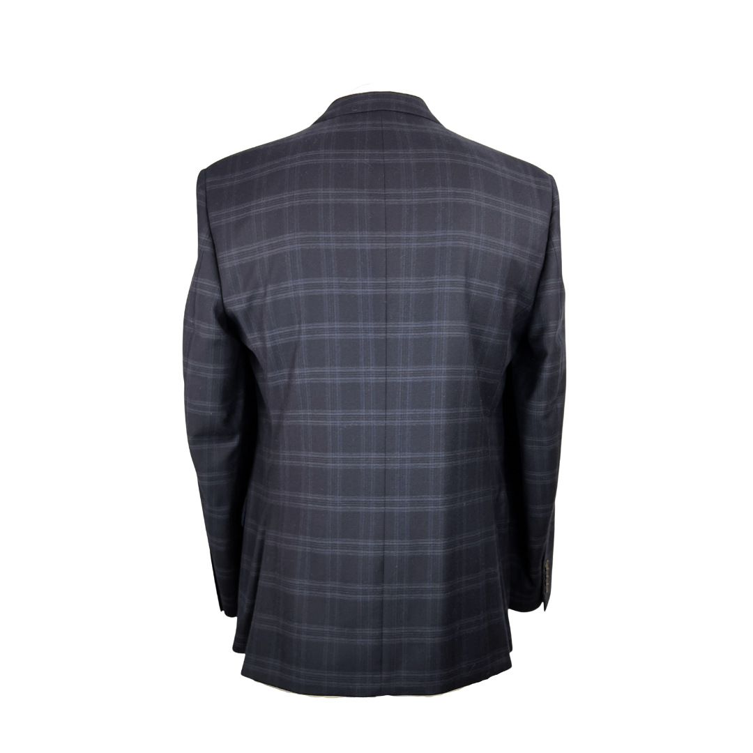 Ted Baker Navy Plaid Blazer Two Button