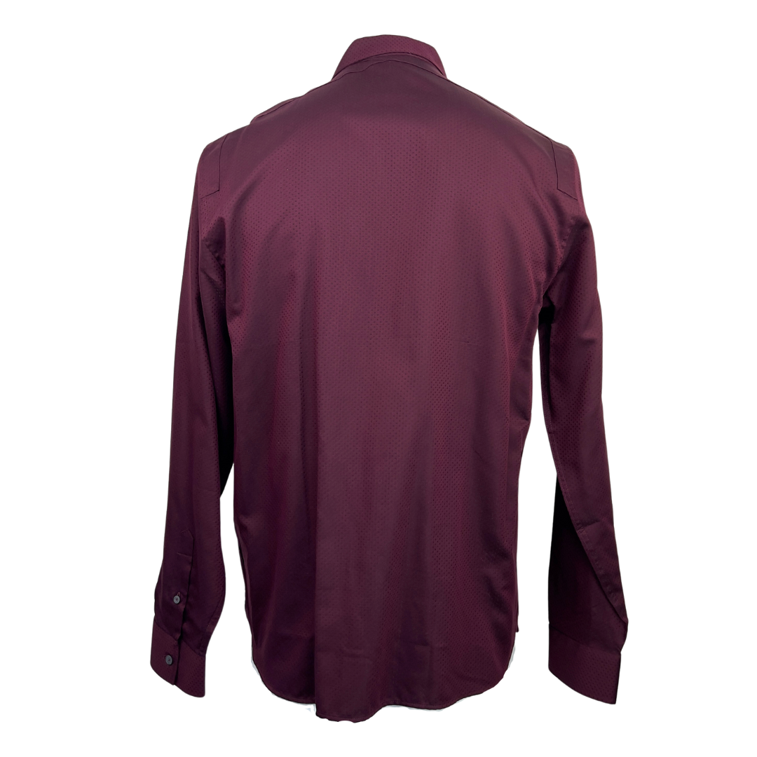 ted baker dress shirt Ted Baker Burgundy Dress Shirt with Self Colored Polka Dots – RefindStyle