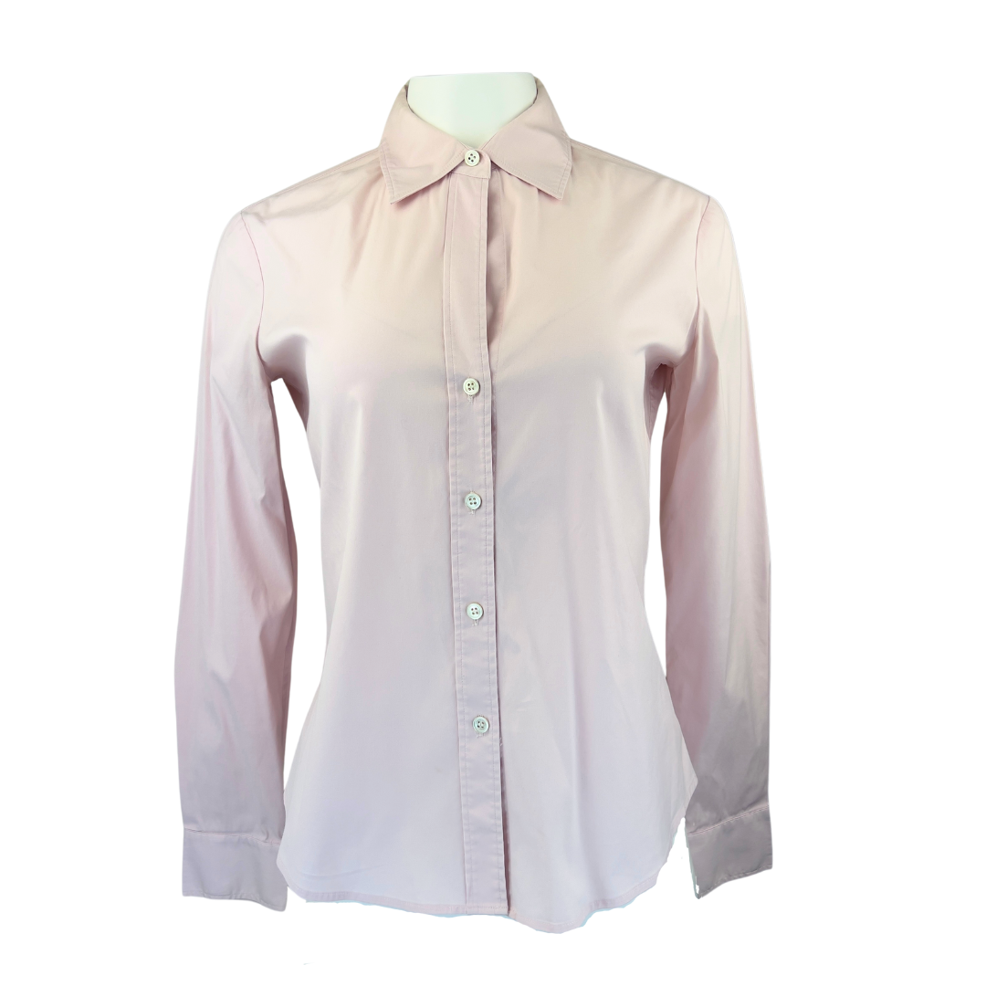 Theory Pink Fitted Dess Shirt Medium