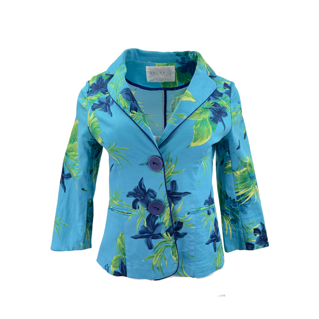 Cotton MaxMara Tropical Blue Blazer