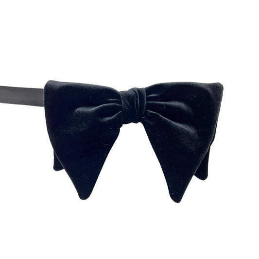 Large Fold Over Velvet Bow Tie