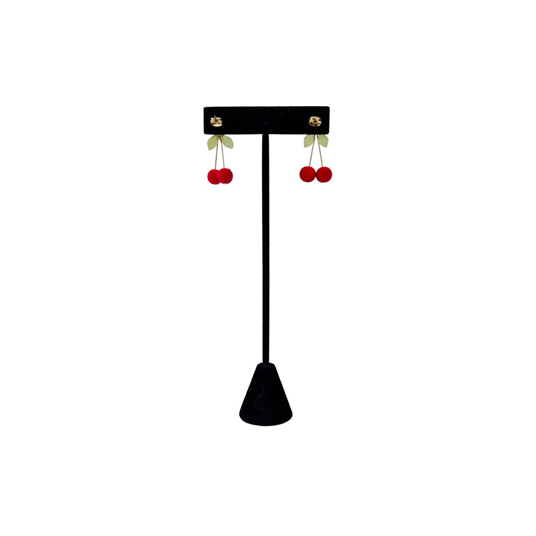 Flocked Cherry Earrings