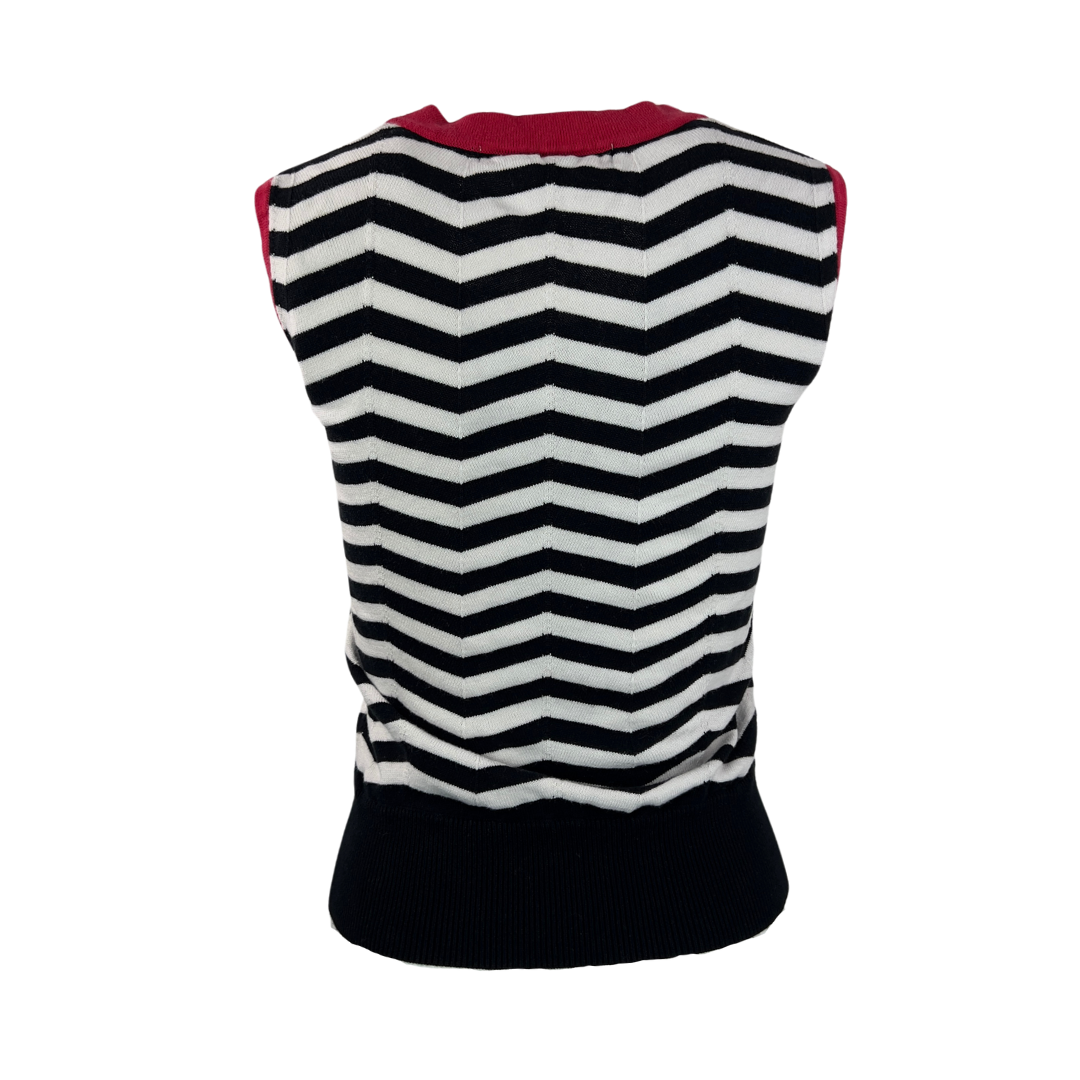 Vero Moda Black and White Chevron Sweater Vest
