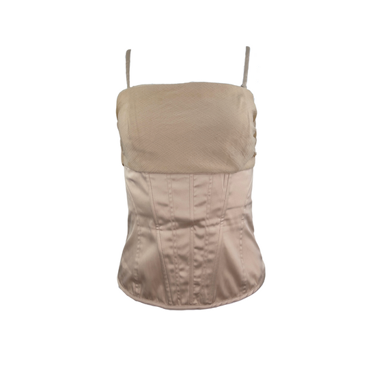 Vero Moda Champagne Satin Bustier with Tie