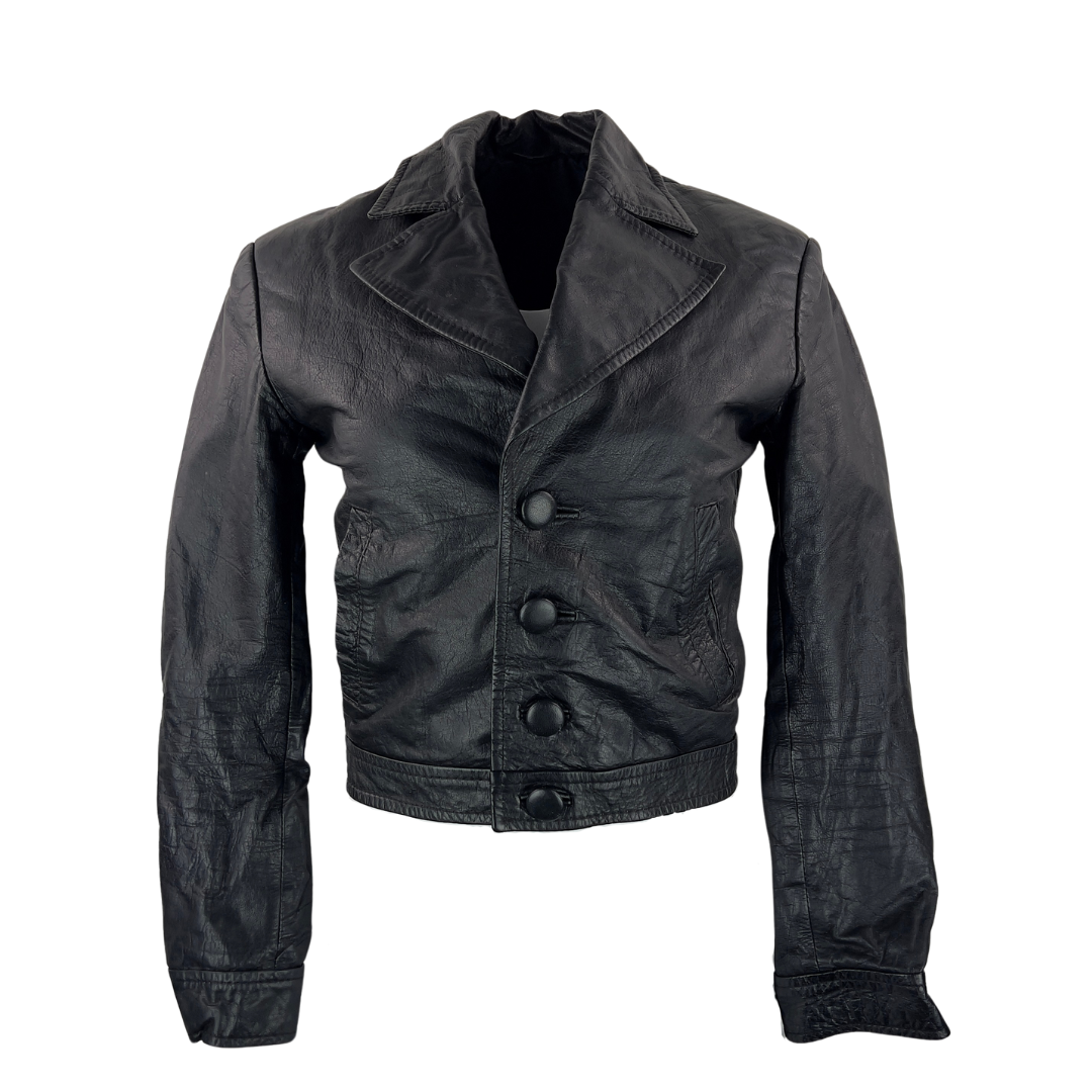 Very Good Tailor 4 Button Cropped Leather Blazer