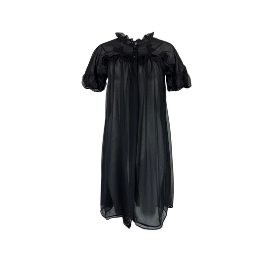 Vintage Sheer Black Babydoll Robe