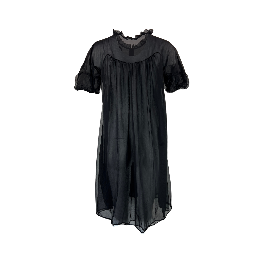Vintage Sheer Black Babydoll Robe
