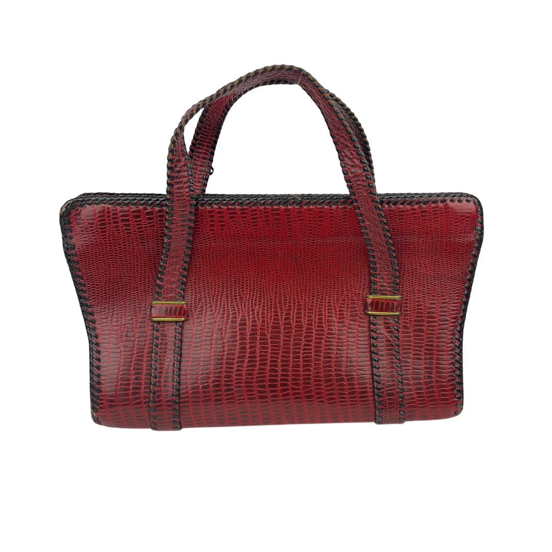 Red Vintage Leather Handbag