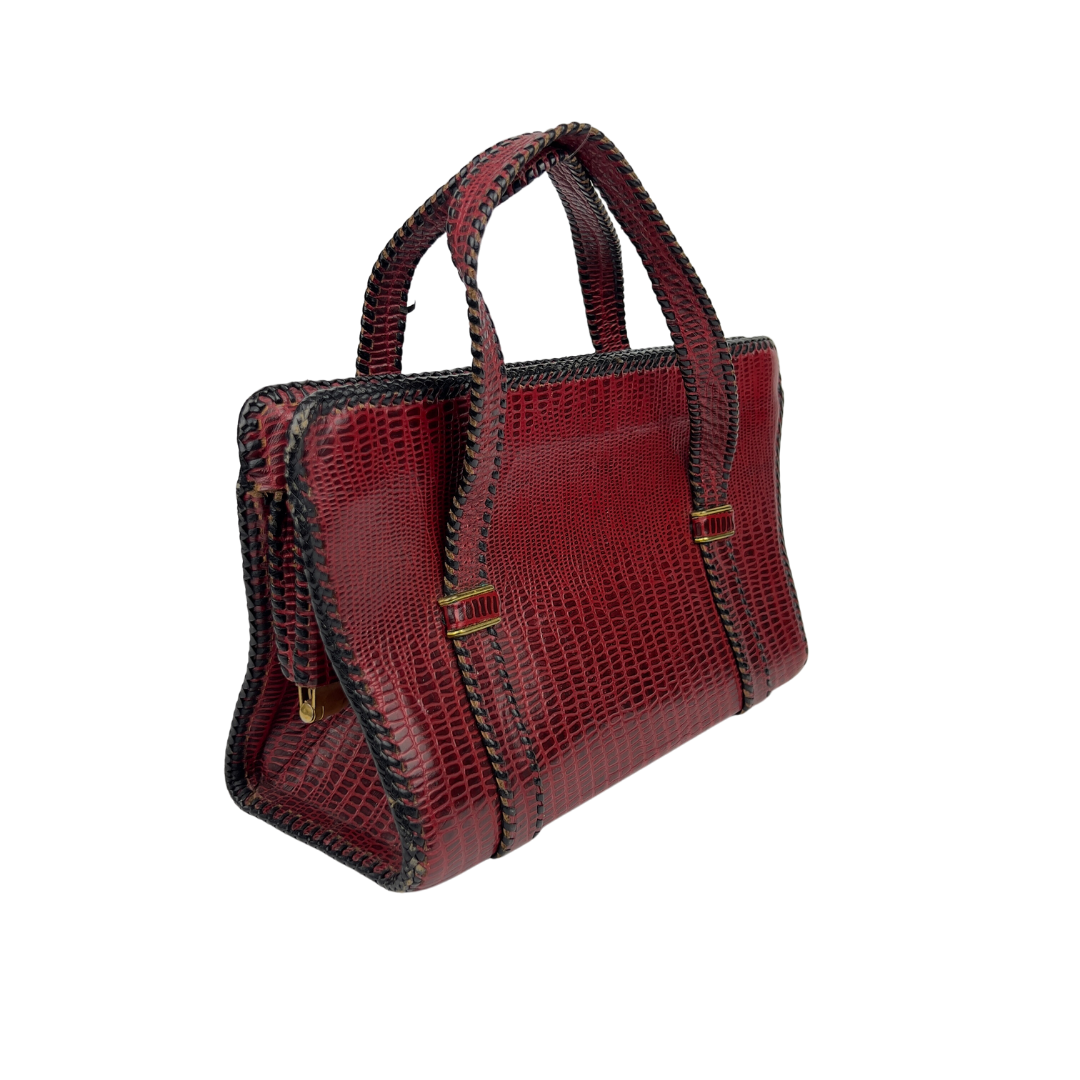 Red Vintage Leather Handbag