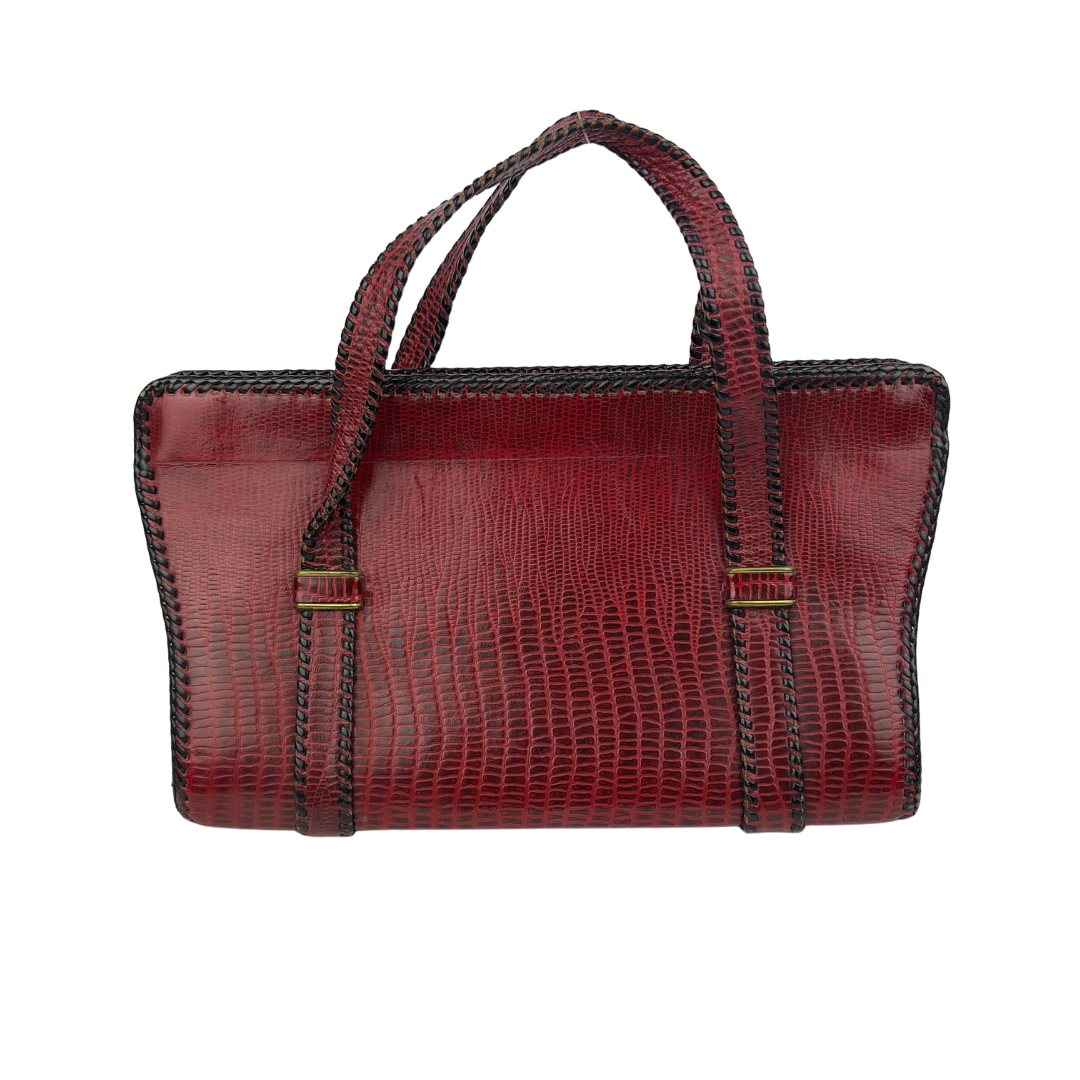 Red Vintage Leather Handbag