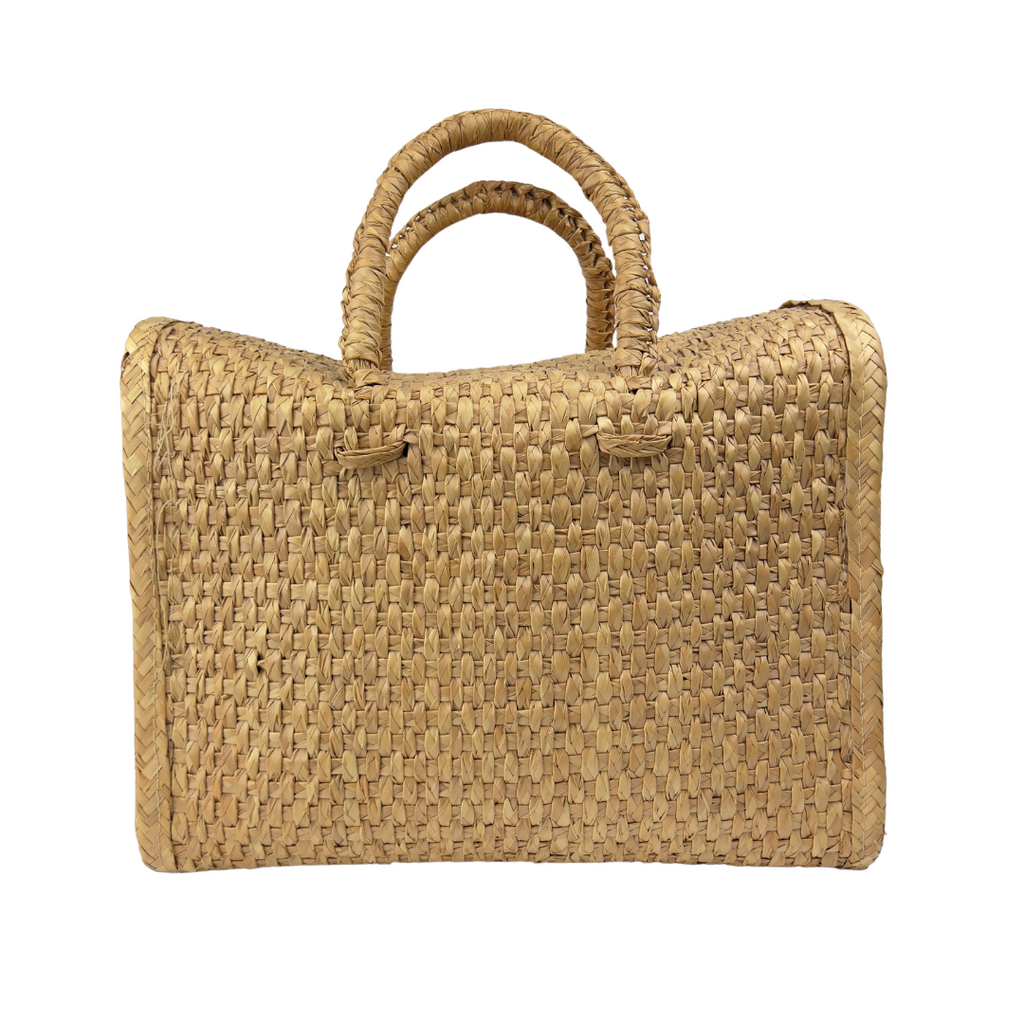 70's Vintage Woven Straw Briefcase