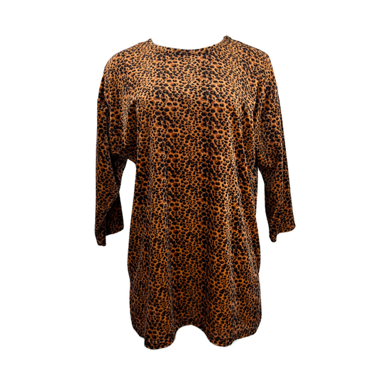 Vintage Velvet Leopard Print 3/4 Sleeve Top