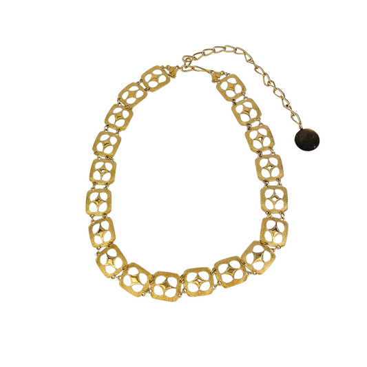 Gold Windowpane Link Chain Belt