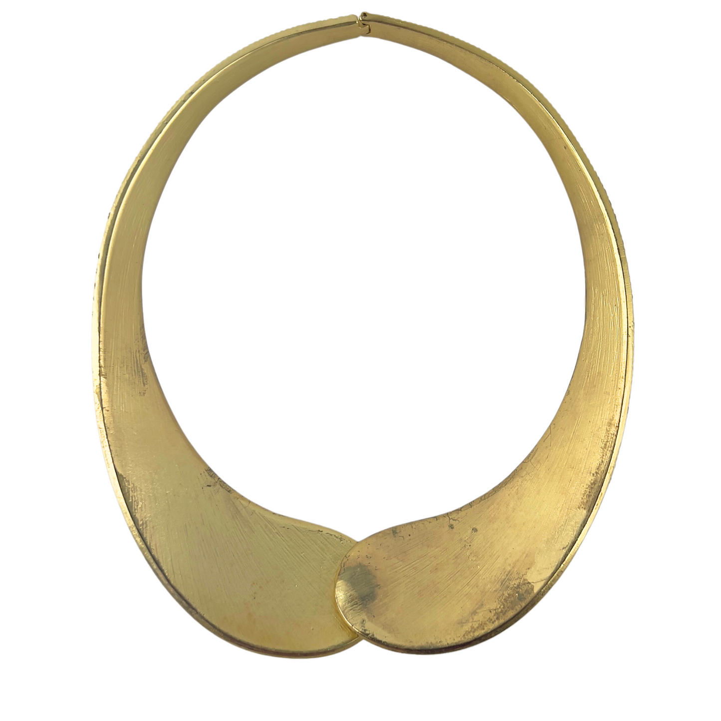 Gold Woven Look Metal Collar With Rhinestone Edge