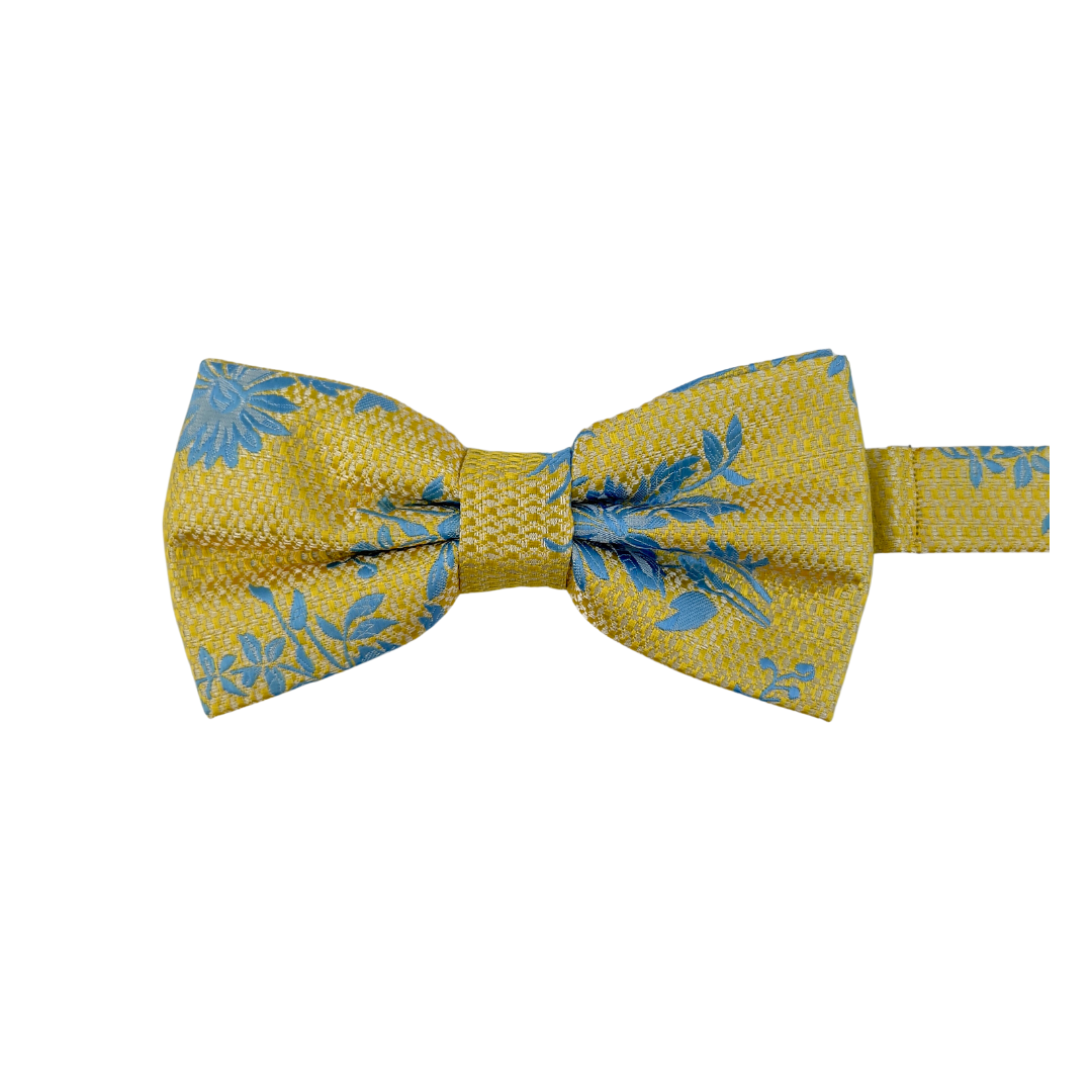 Yellow and Blue Jacquard Bow Tie