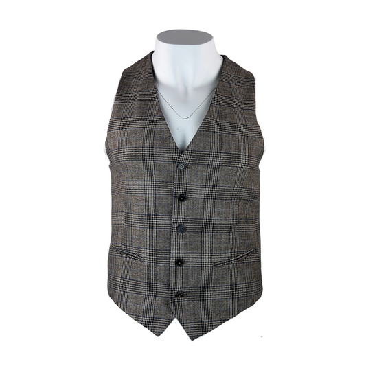Zara Brown Plaid 5 Button Vest