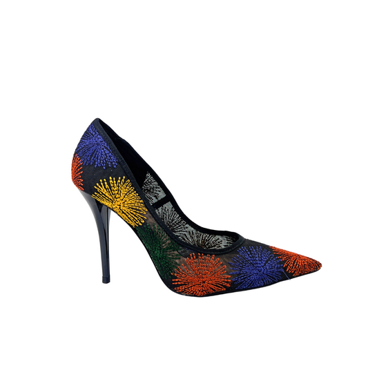 Zara Mesh Pump With MultiColor Embroidery