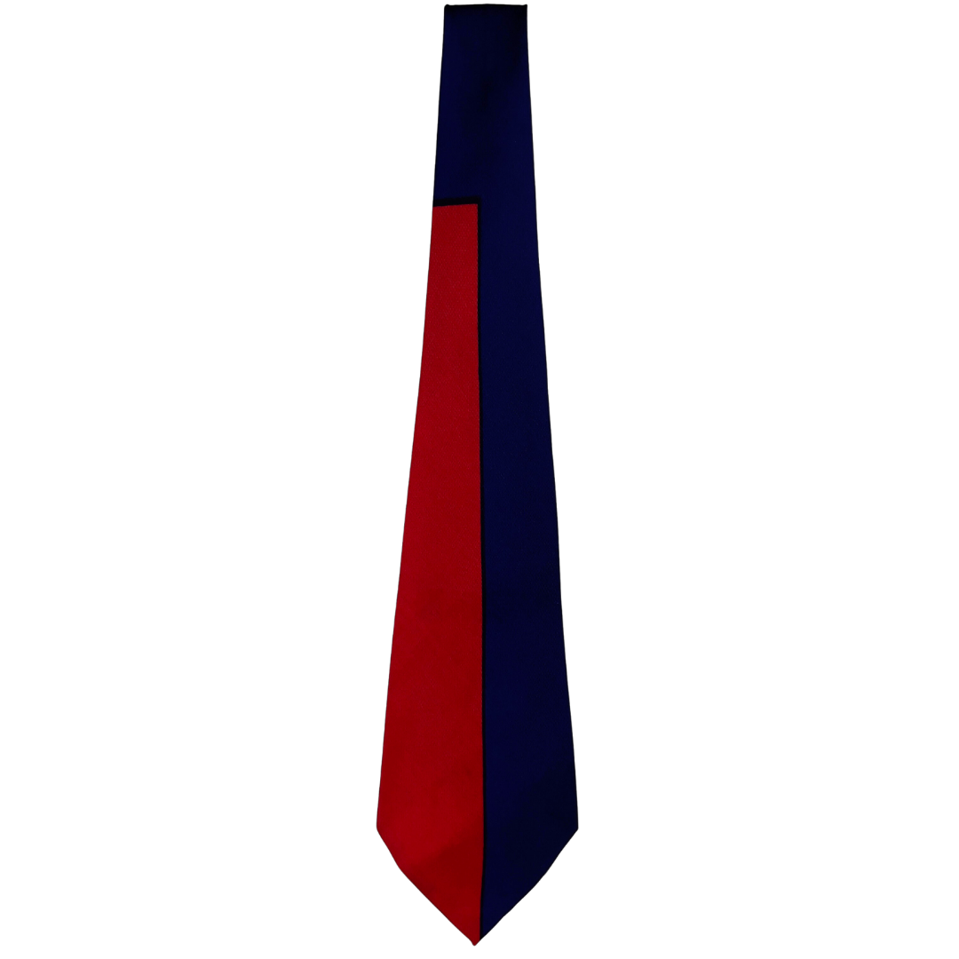 Color Blocked Red, Navy and Black Tie