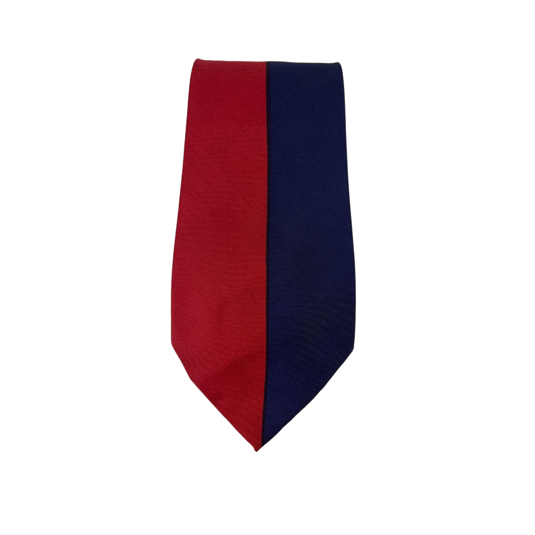 Color Blocked Red, Navy and Black Tie