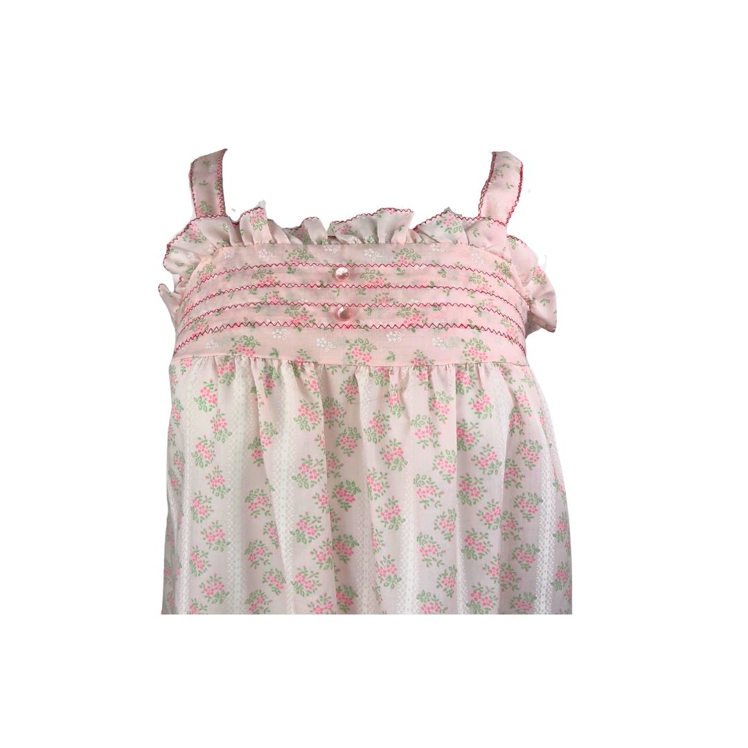 Floral Cotton Nightgown with Rouched Bust